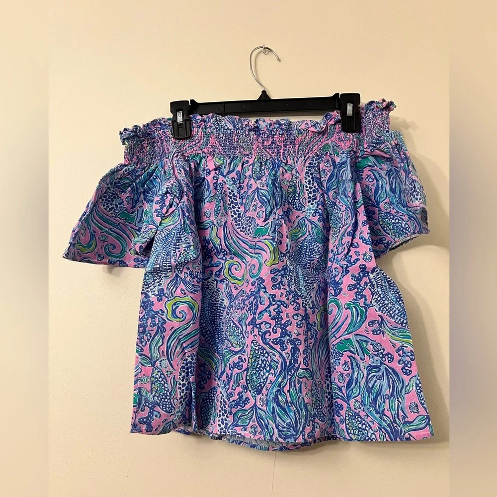 Lilly Pulitzer Leanne Off the Shoulder We Mermaid It - Picture 2 of 5